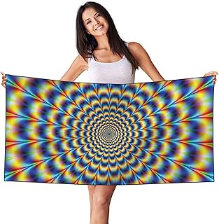 PPHGUT Serviette de plage à impression spirale illusion d'optique Gif pour vacances, voyage, natation, intérieur et extérieur, couverture légère