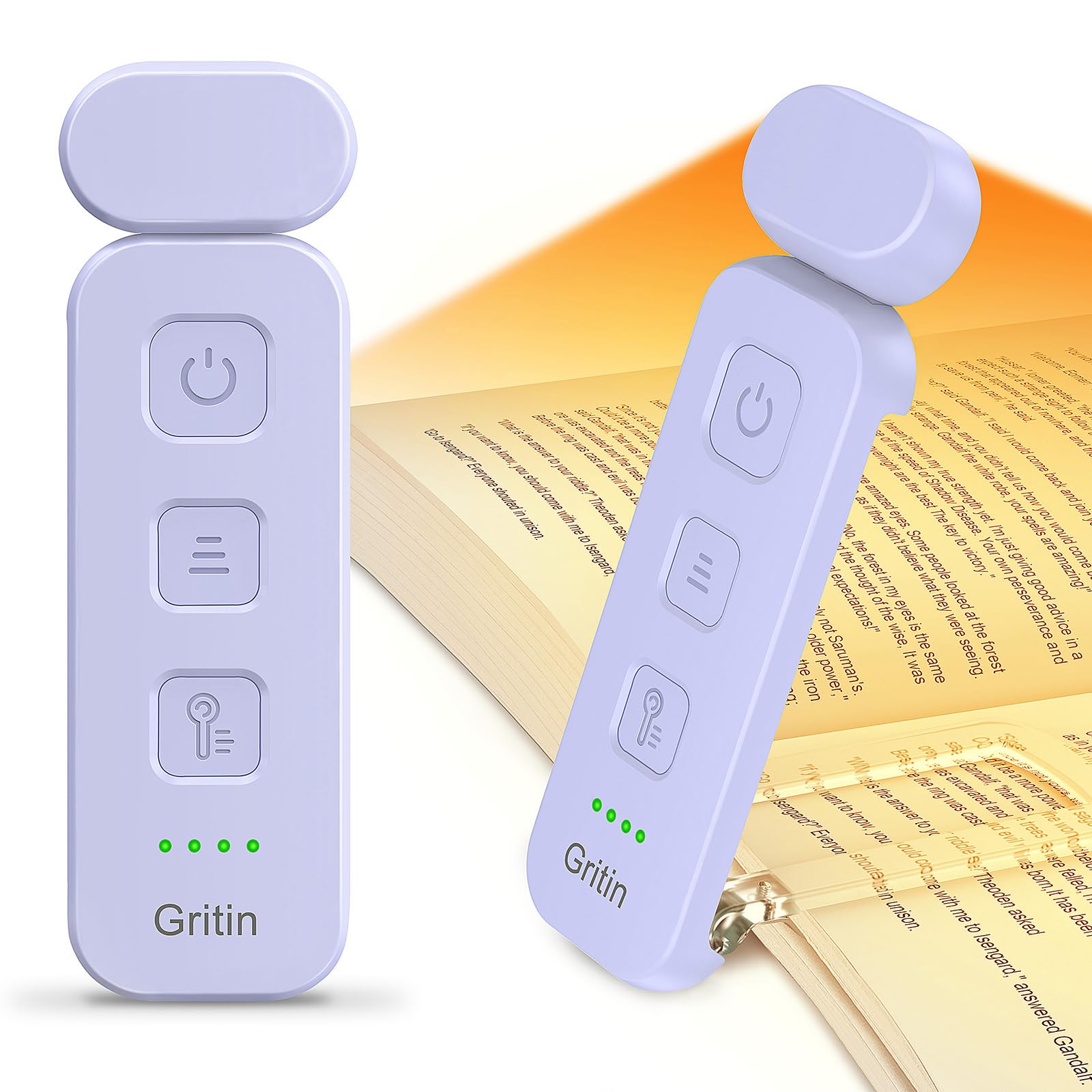 Gritin Leselampe Buch Klemme, Wiederaufladbare Buchlampe mit 7 LEDs, 3 Farbtemperatur & Stufenlos Dimmbare Klemmleuchte mit Extra 5 Helligkeitsstufen Modi, Lange Laufzeit Leselicht