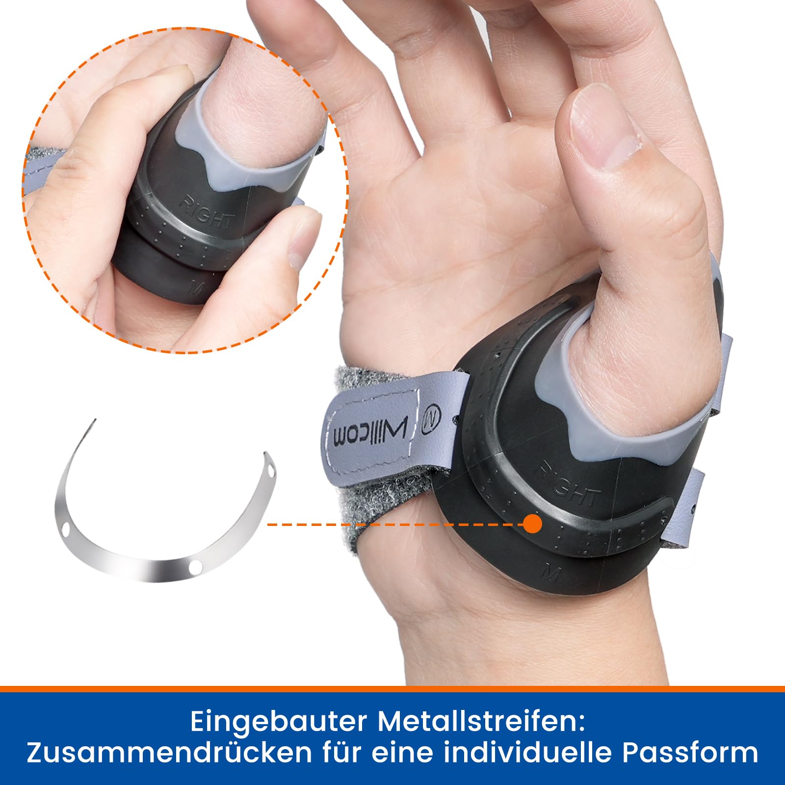 CMC Ortho Orthèse du pouce, pour l'arthrose, la base du pouce, l'instabilité articulaire, l'articulation métacarpienne et le positionnement du métacarpien pour soulager la douleur (Droite, S)