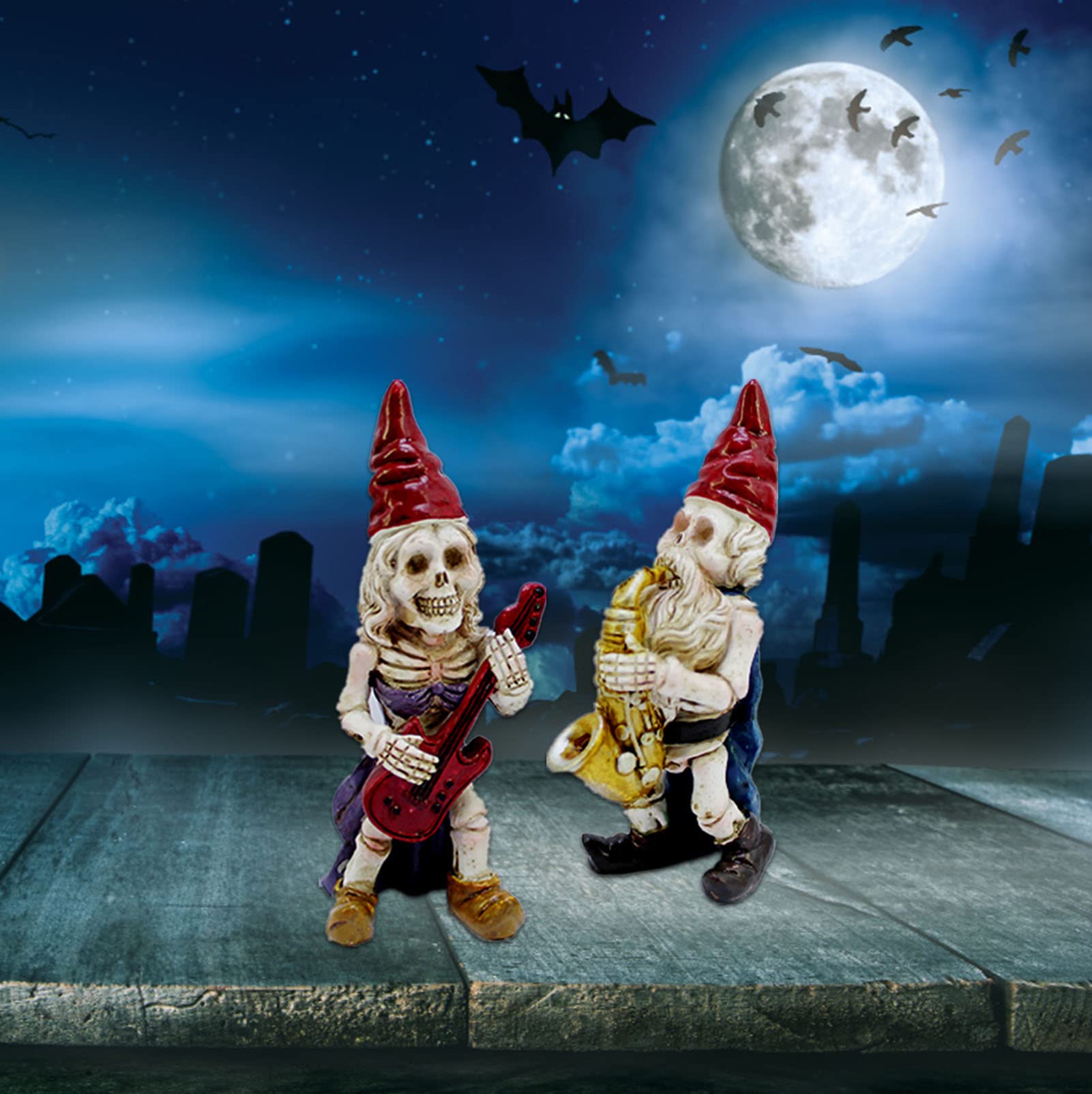 Amazon.com: Fairy Garden Accessories, 2pack Garden Gnome of Skull Statues  with Musical Instrument- Gnomes Garden Decorations for Fairy Garden Or Home  Decoration : Everything Else