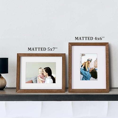 Vista 368 de Egofine Portarretratos de 9 x 12 pulgadas hecho de madera maciza con plexiglás, fotos de 5 x 7/6 x 8 con paspartú o de 9 x 12 pulgadas sin paspartú