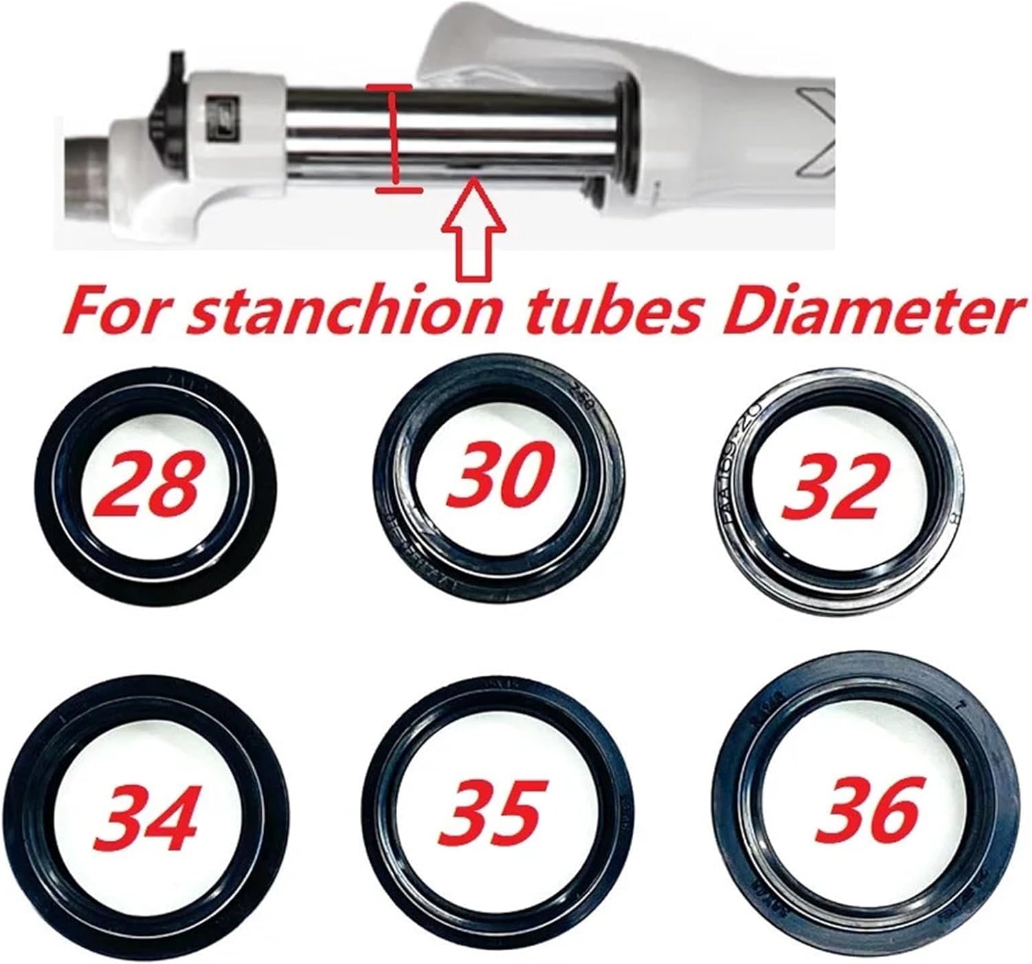 Bike Front Fork Suspension Wiper Dust Seal 28/30/32/34/35/36mm Stanchion Tube Oil Seal(35mm 1pcs)