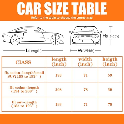 Miniatura 3 de Riakrum Funda completa impermeable para todo tipo de clima, para automóviles, resistente al viento, a la lluvia, protección UV, resistente a los