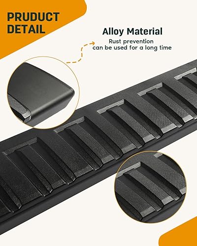 Miniatura 2 de CCIYU Estribos compatibles con 2019-2023 para Ram 1500 Rocker Slider escalones laterales y barras Nerf negras de aleación de aluminio