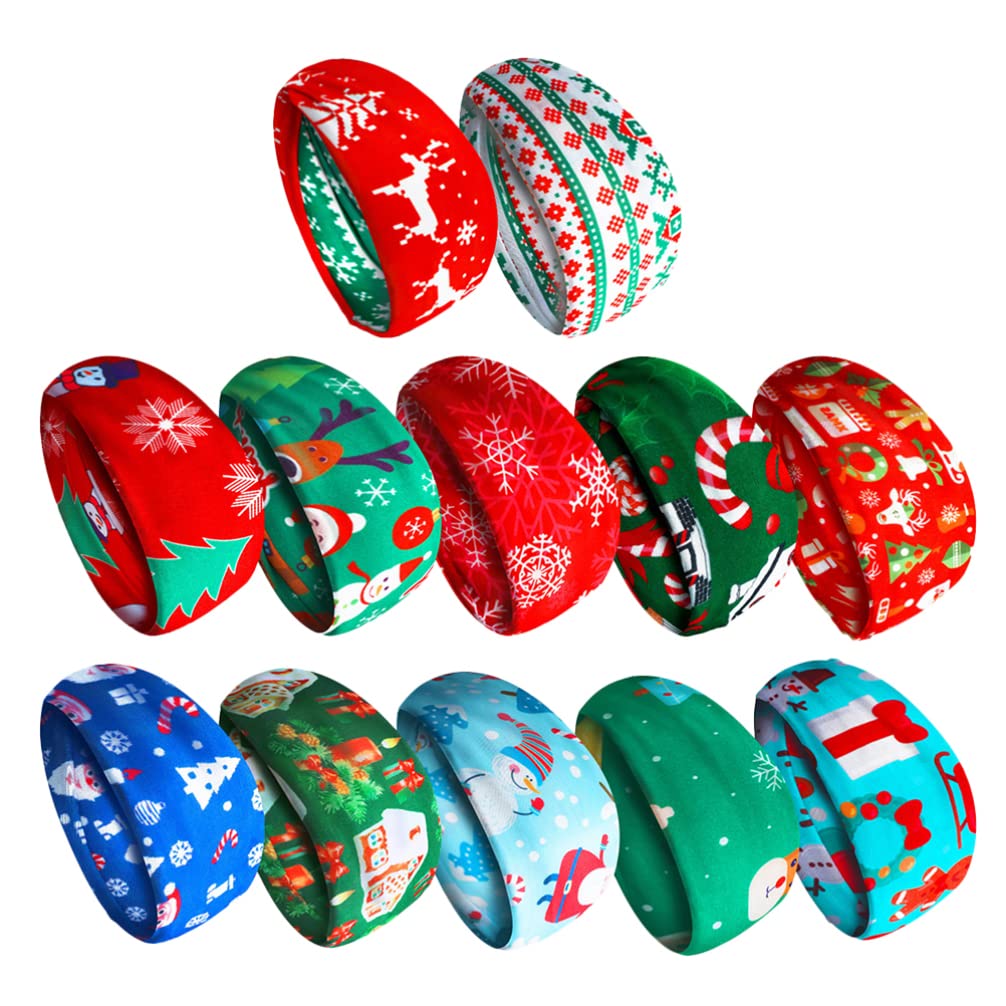 12pcs fitness polyester headbands absorb sweat yoga Christmas Headbands Sweatband scarf running headband cotton Christmas Theme Headband headgear sports Yoga Hair Band