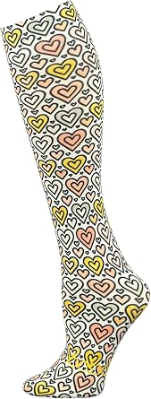 Hocsocx Sweet Hearts Performance Liner Socks Moisture Wicking Protection for Field Hockey Soccer Ski Horseback Riding, Medium