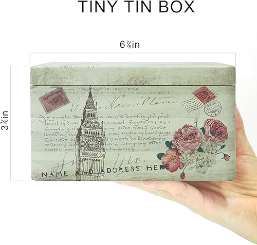 Miniatura 4 de DreamsEden Paquete de 2 cajas de lata de almacenamiento pequeñas  Bandera de Estados Unidos, juego de caja de metal verde para bocetos  Mini