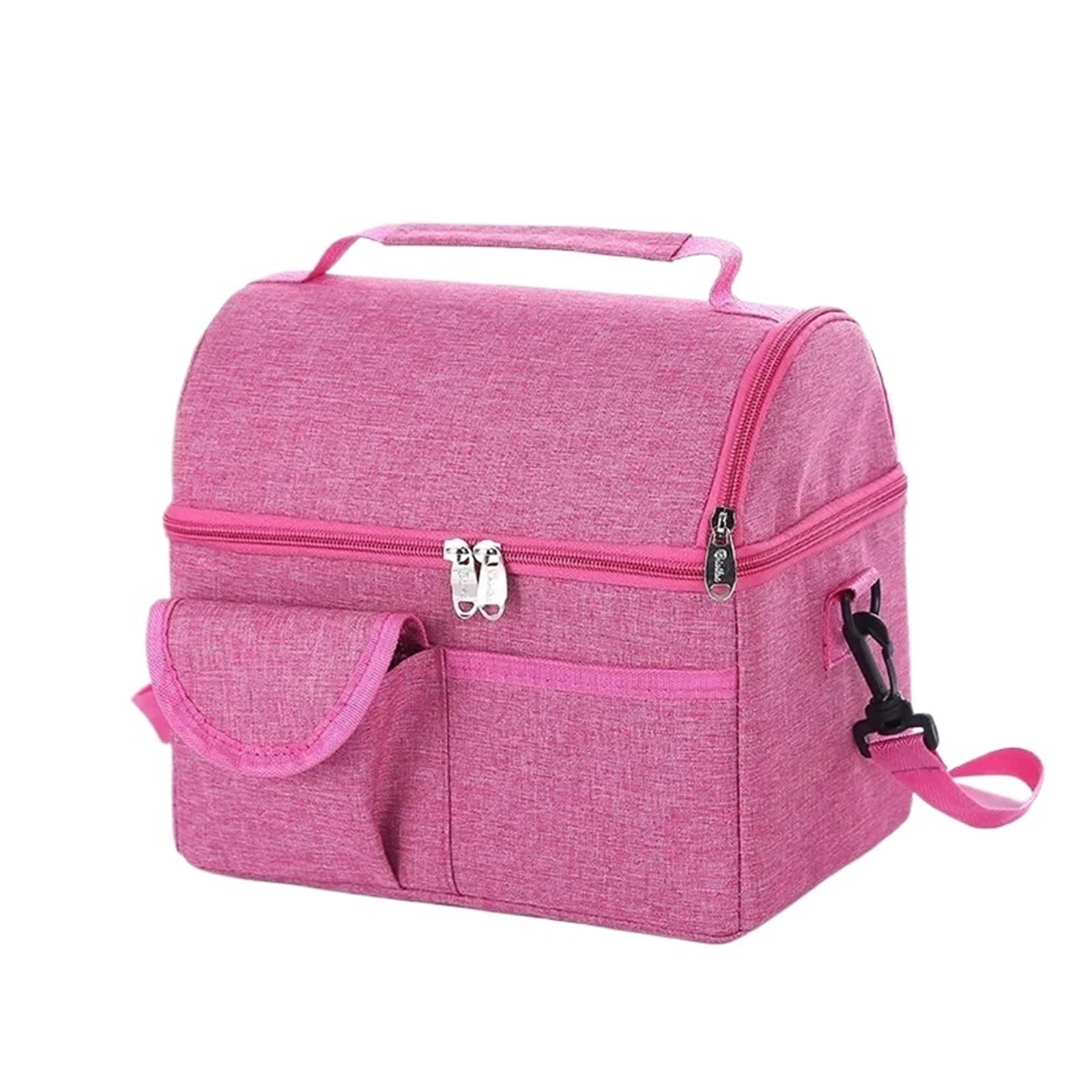 Przenośna torba termoizolacyjna, Izolowana termicznie torba na lunch 8L. Wielobarwność(Rose Red)