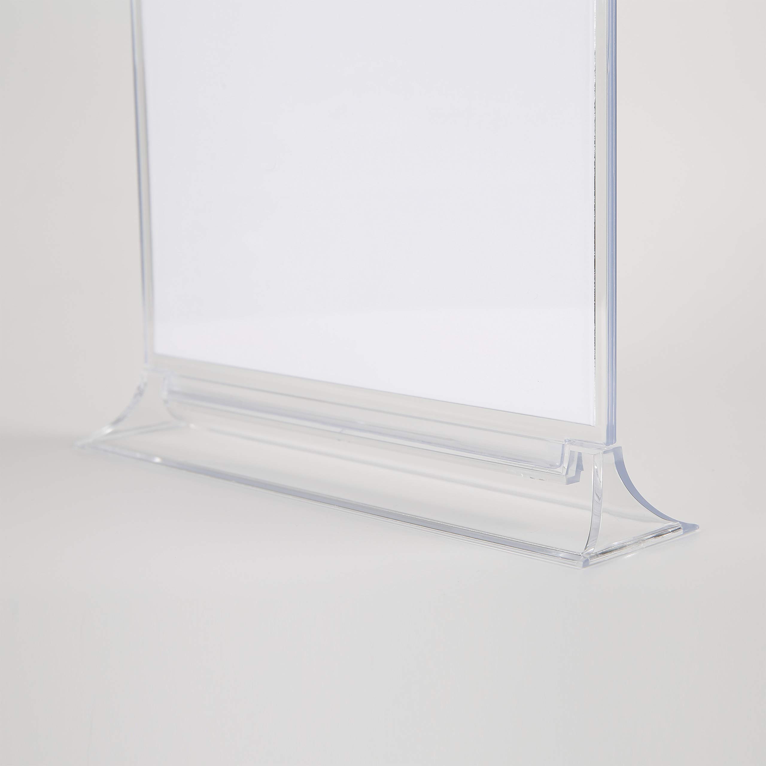 Soporte en T para mesa (acrílico, DIN A4, A5, formato vertical, 25 unidades), transparente, color transparente DIN A5 (25 Stück)