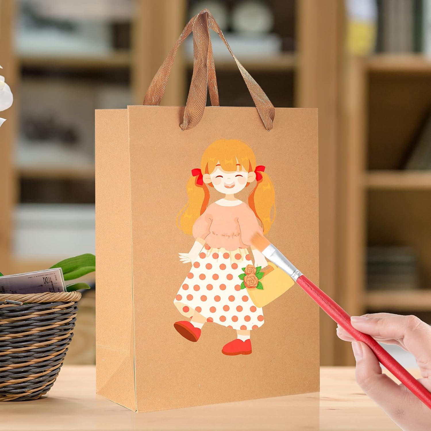 12 Pcs Kraft Paper Bags with Handles, Brown Paper Gift Bags Bulk, Small, Medium & Large Retail Bags for Small Business, Shopping Bag s, Birthday Party Favor Bag, Merchandise Bag (Brown, L+M+S=12 PCS) - Image 3