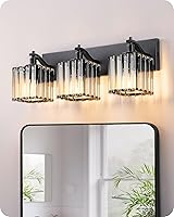Vista 1 de EDISHINE Bathroom Vanity Light Fixtures, 3-Light 20.47'' Crystal Bathroom Lighting Fixtures Over Mirror, Modern Wall Sconce for Powder Room
