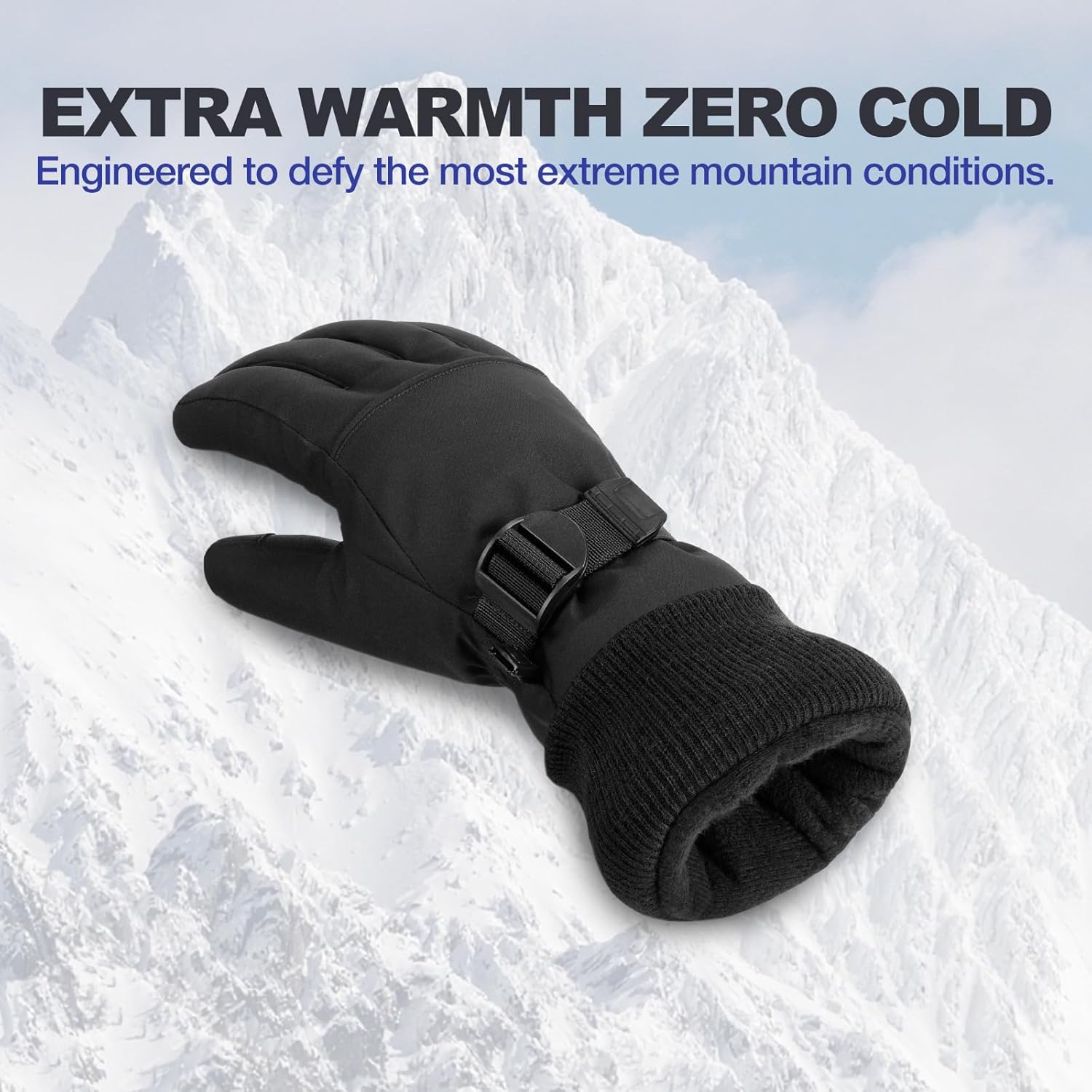 Ski Gloves for Men Women Kids – Waterproof, Touchscreen Snow Winter Gloves with Thermal Insulated, Warm for Skiing, Snowboarding and Cold Weather - Image 2