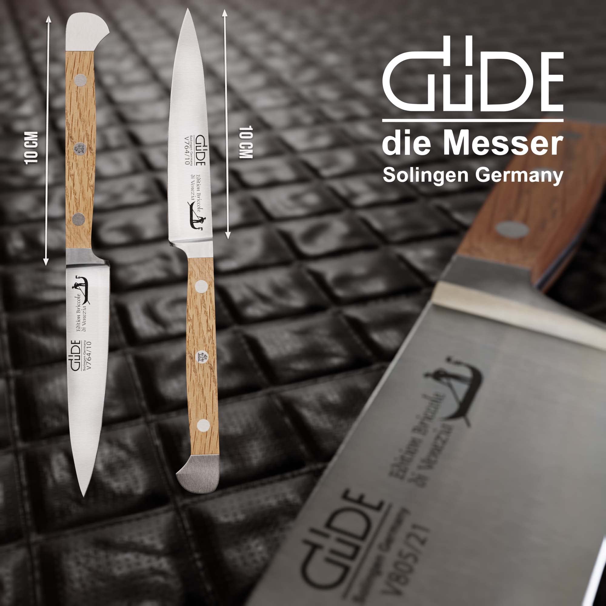 Güde, coltello da spelucchino ALPHA, lunghezza lama: 10 cm, in legno Briccole di Venezia, V764/10, forgiato – Solingen, coltello multiuso – affilato – durevole – di alta qualità