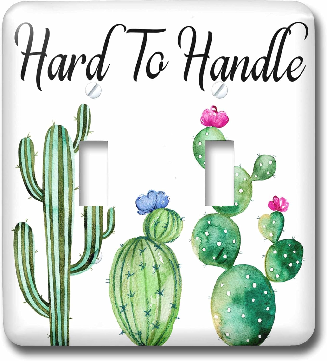 3dRose Green Watercolor Cactus With Hard To Handle double toggle switch