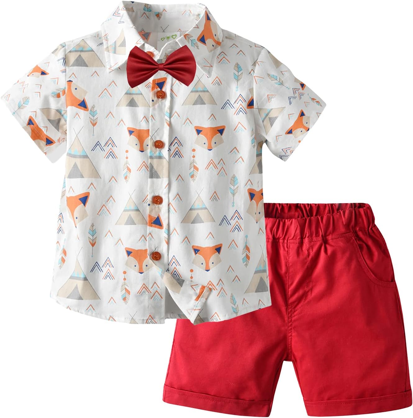 Volunboy Zomerset voor kinderen, shirt met korte mouwen, bedrukt Hawaïaans, Kalk, 18-24 maanden