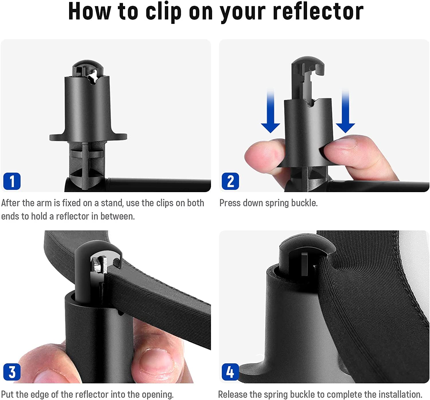 NEEWER Support de réflecteur extensible, support télescopique pour studio photo de 70,9 cm à 129,9 cm, bras pivotant à 360 degrés pour photographie de produits et portraits, idéal pour la photographie