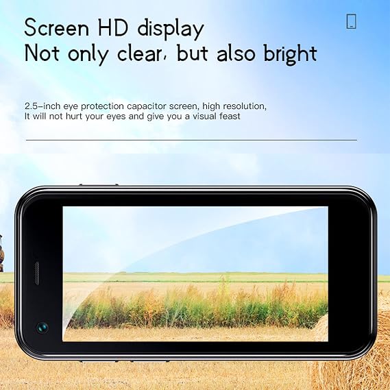 Smart Phone Mini Size 2.5 Mini Smartphone, HD Touch Screen Lightweight Cell Phone, 1GB RAM, 8GB ROM, Black