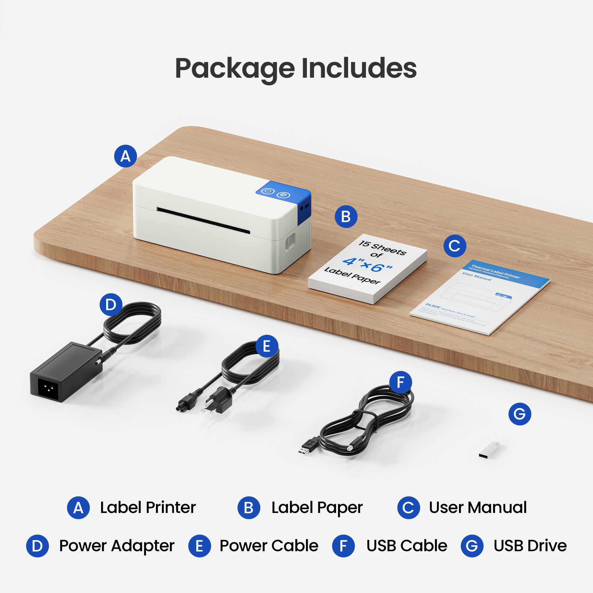 Stampante termica Bluetooth per etichette di spedizione, stampante termica portatile per etichette, compatibile con iPhone, Android, Windows e Mac, ampiamente utilizzata per USPS UPS Amazon