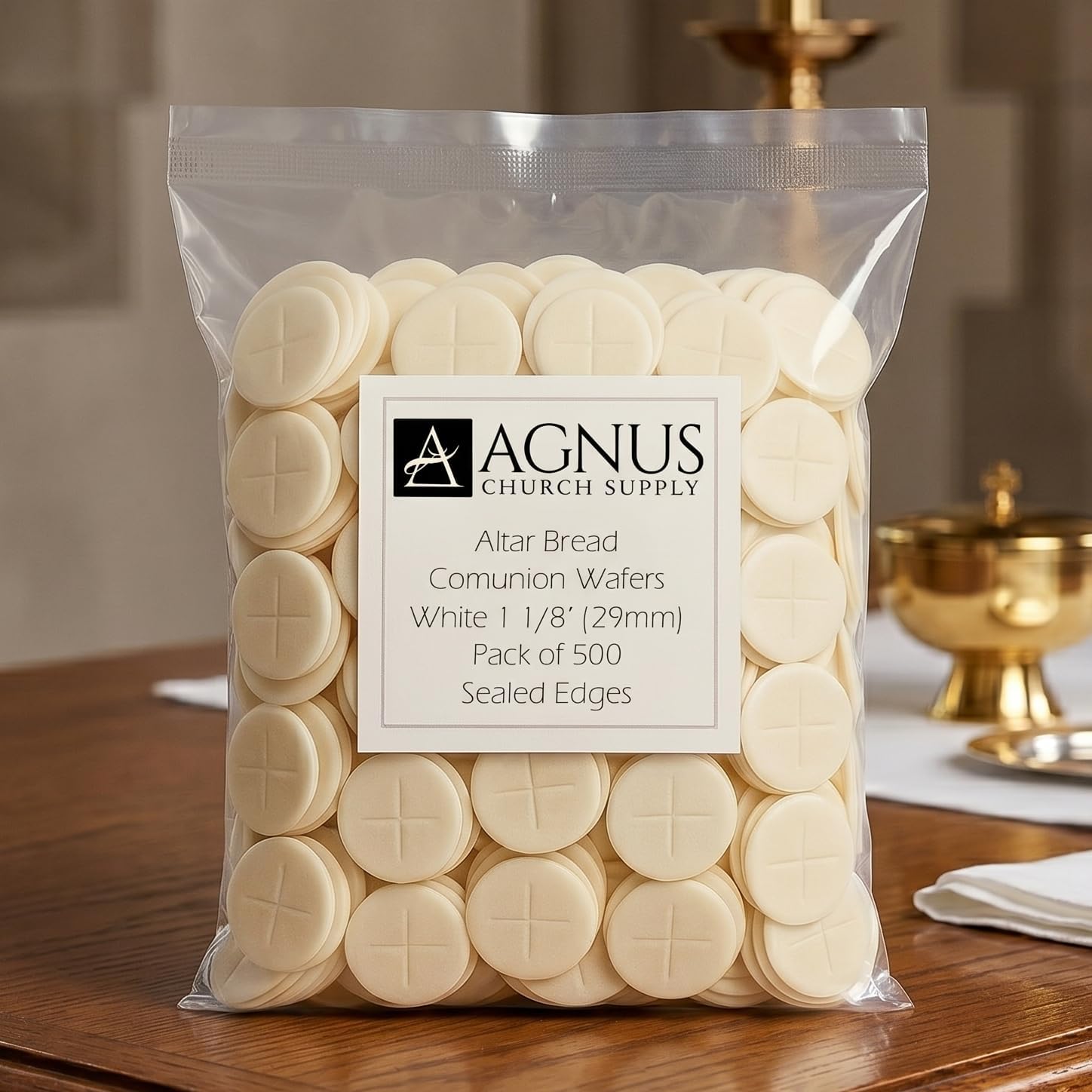 Altar Bread White 1 1/8" Pack of 500, Communion Wafers, Peoples Bread, Communion Hosts