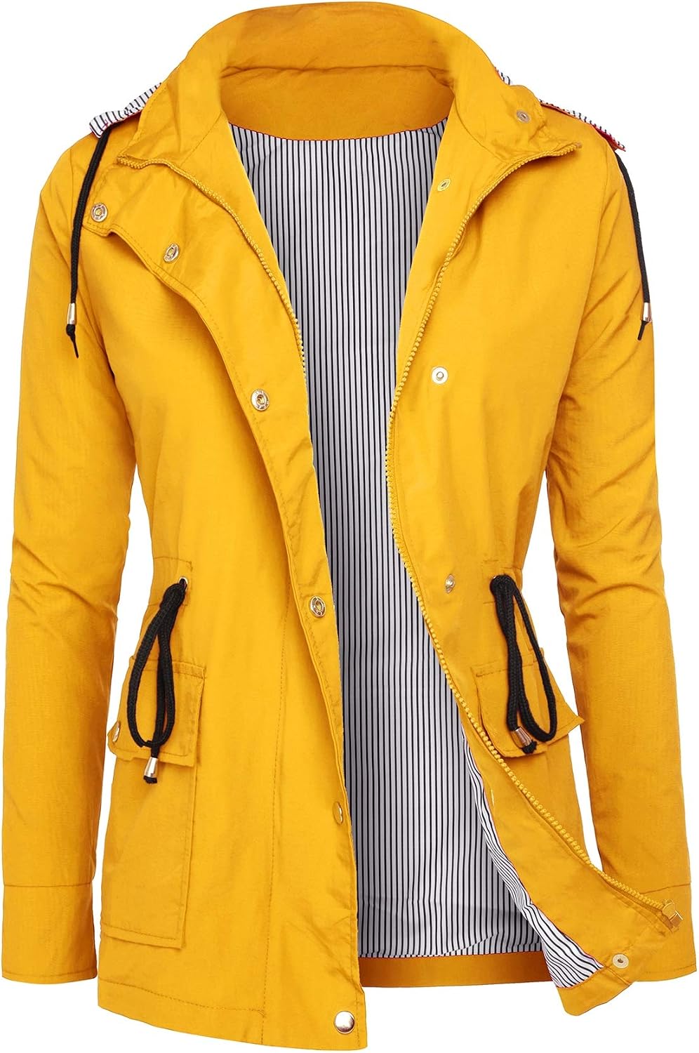 RAGEMALL Women's Raincoats Windbreaker Rain Jacket Waterproof Lightweight Outdoor Hooded Trench Coats
