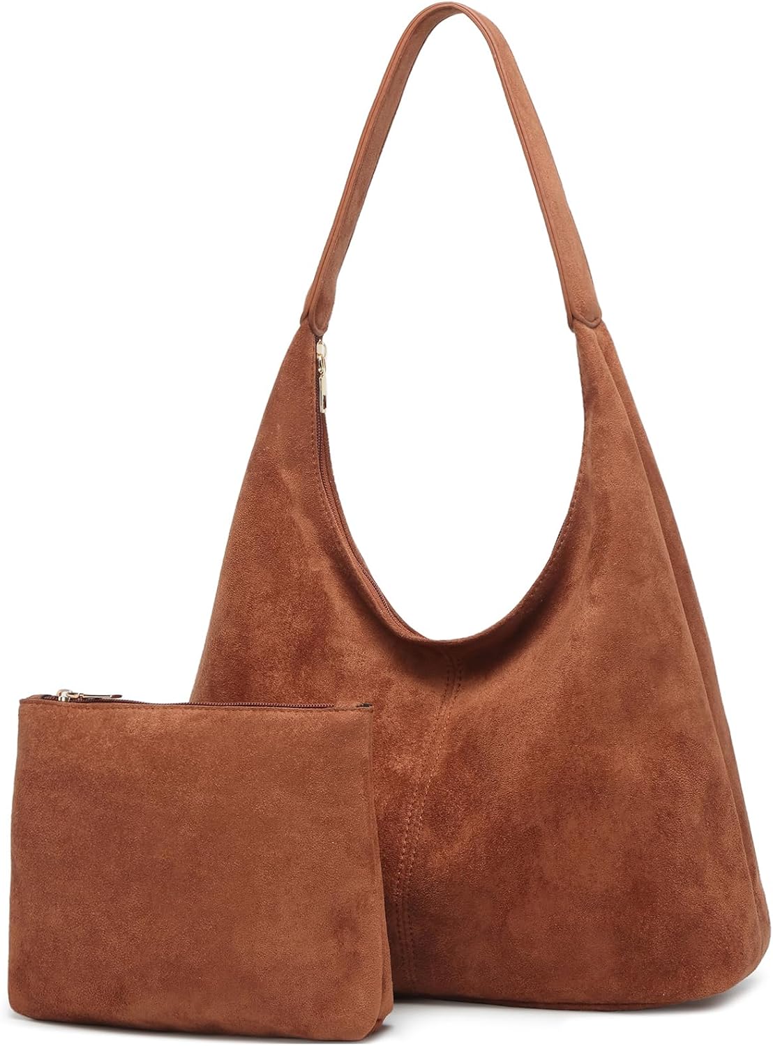Slouchy Suede Hobo bag for Women Casual Shoulder Bag Soft Cresent Tote Purse Handbag Work Travel