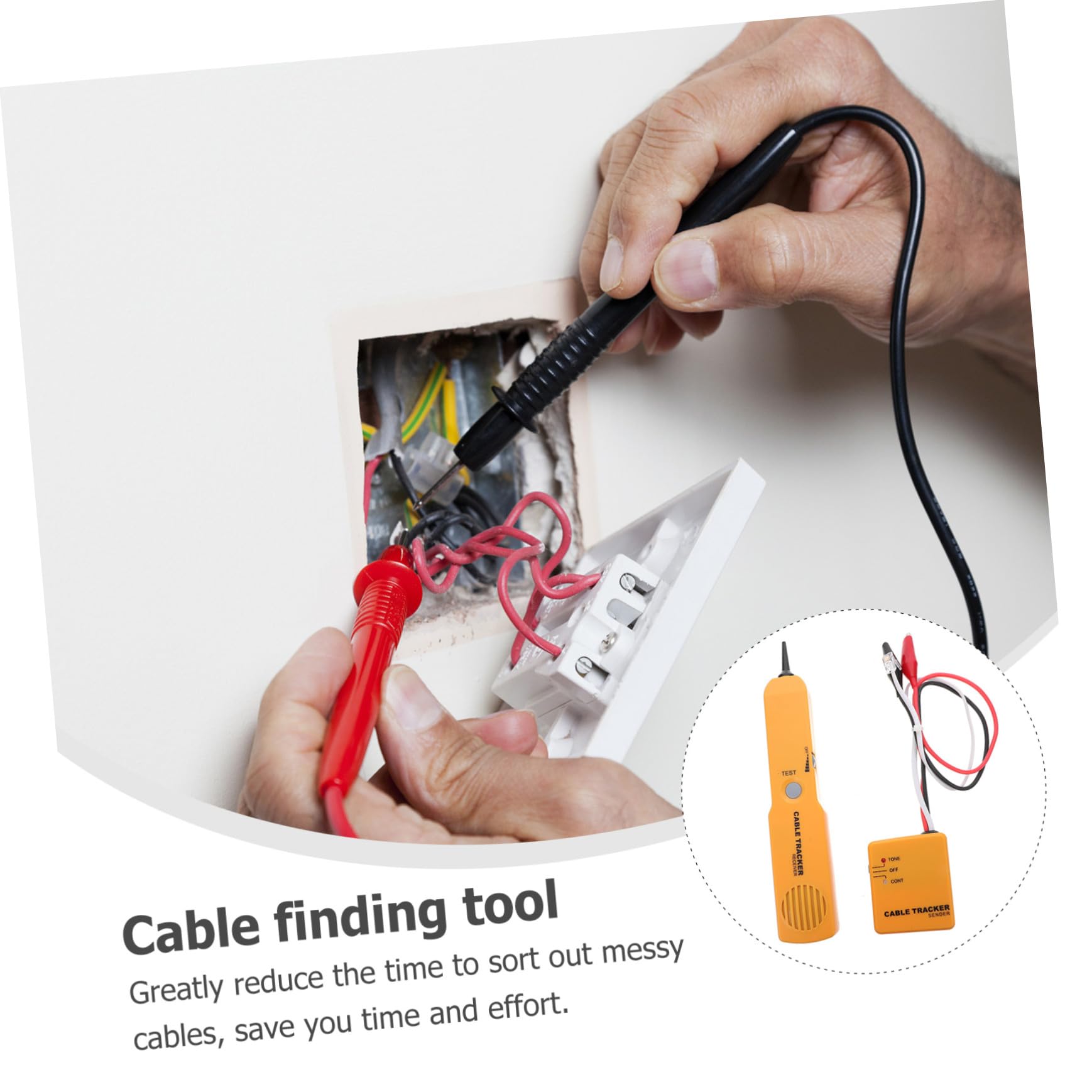 Buscador de Cables 1 Juego Abs Amarillo Localizador y Comprobador