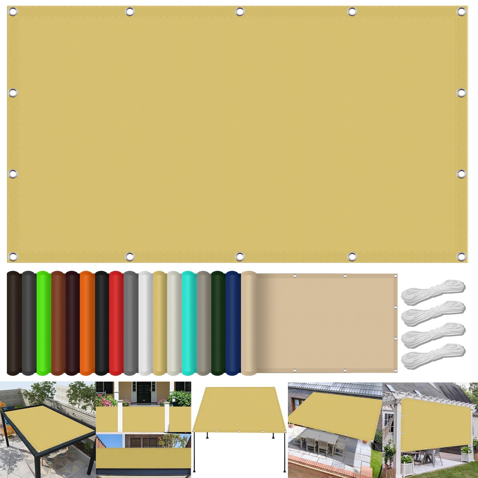 Voiles d'ombrage pour patio contre la chaleur et la pluie 450x680 cm
