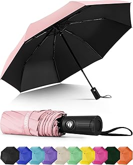 Windproof Travel Umbrella, Automatic Umbrellas for Rain, Portable & Compact Umbrellas for Backpack, Strong UV for Protection, Folding Small Sun Umbrella for Car, Walking