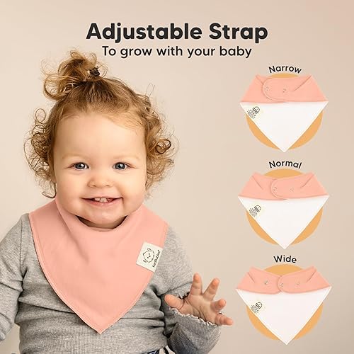 Miniatura 125 de KeaBabies 8 unidades de baberos tipo bandana orgánicos para niñas - Baberos tipo triángulo súper absorbentes para bebés que babean y están en