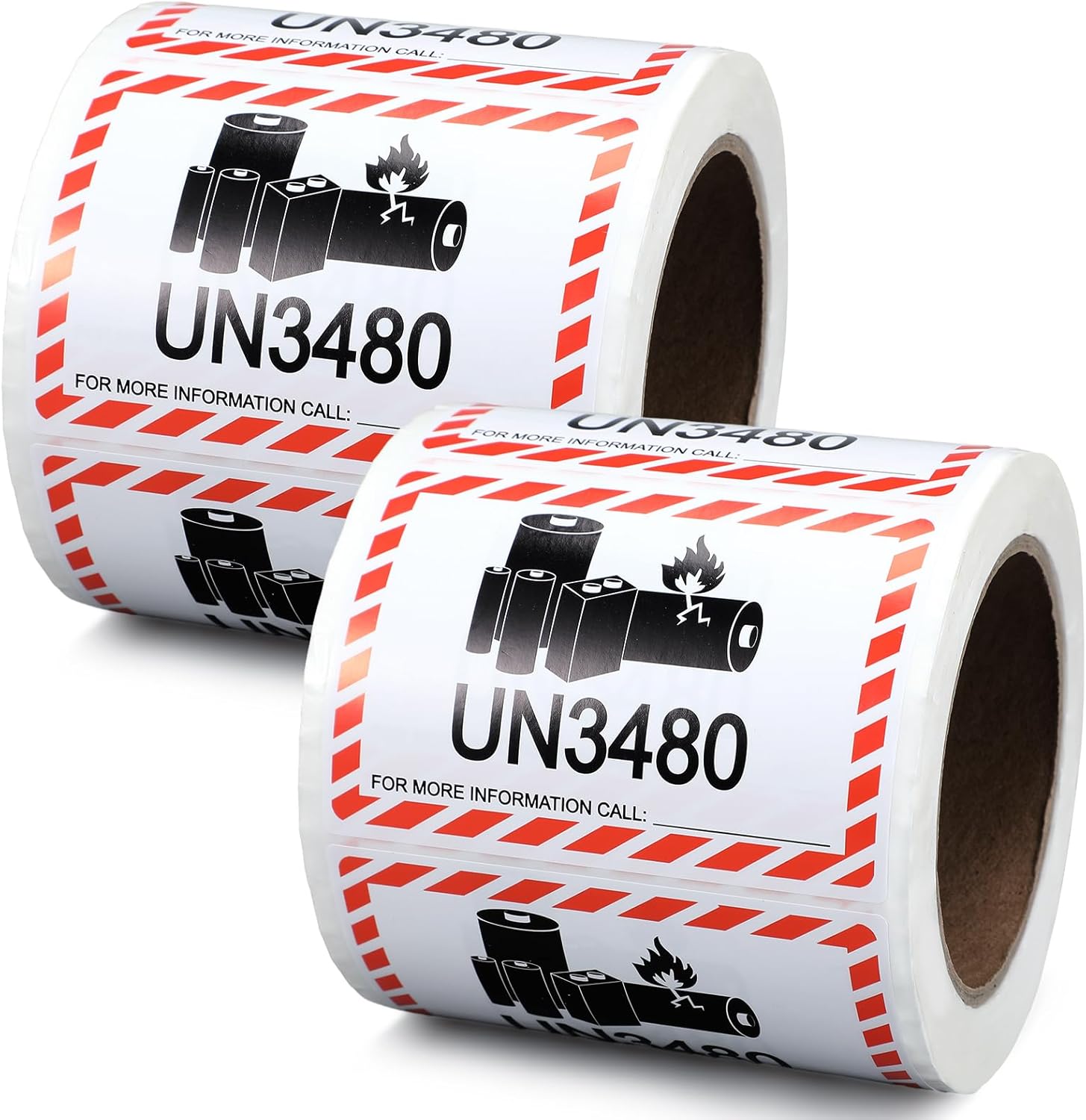 1000 Pcs UN3480 Lithium Battery Labels - 4 x 2.75 Inch Adhesive Safety Stickers for Smaller Packages Only Shipping Lithium Batteries