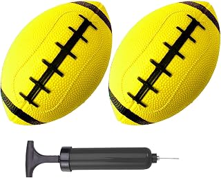 ABAJI Toy Football 2PCS 6 inch Small Mini Ball for Kid Toddler Soft Rubber Come with Random Color Pump Needle Boys Girls Gift Party Decor