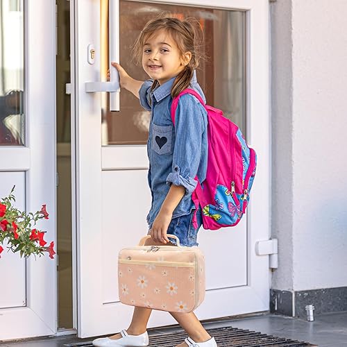 Miniatura 6 de Lonchera para niños y niñas, con aislamiento, reutilizable, hielera, para niños pequeños, escuela, guardería, picnic (pelota de fútbol, negro)