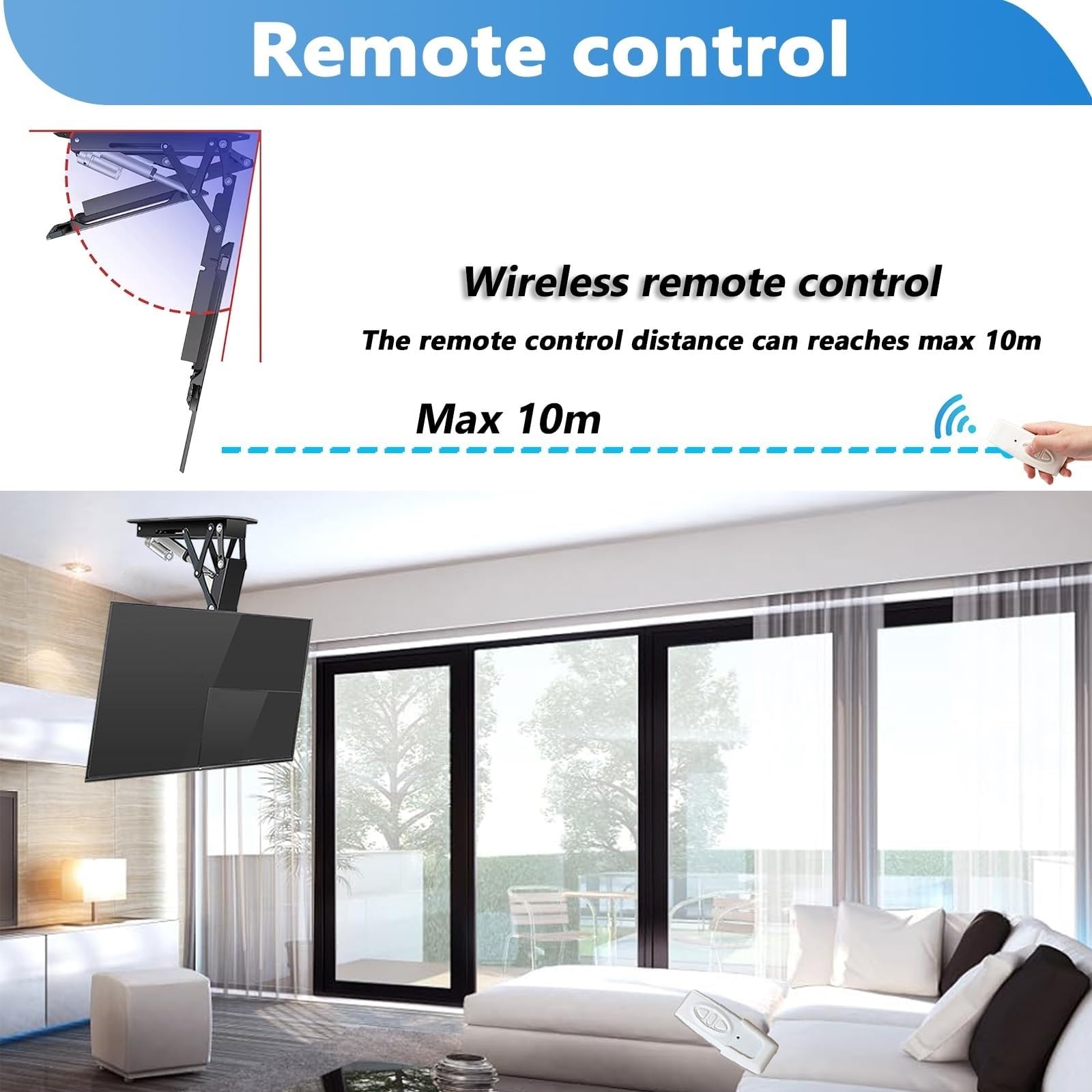 Amazon.co.jp: テレビ天吊り金具 - 32-70 Inch 電動天井 TV マウント