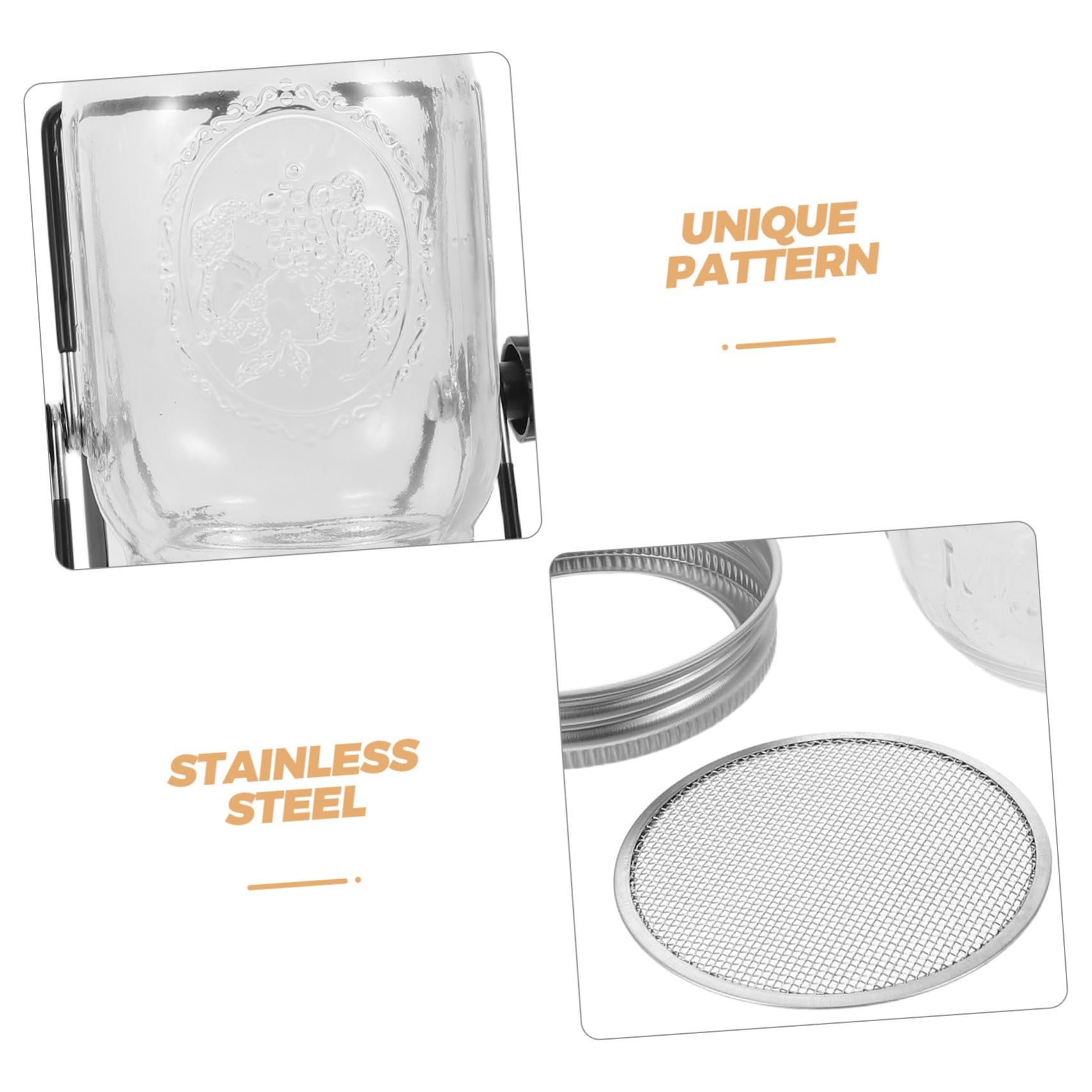 Kit de Germoir en Bocal 2 Ensembles 16 Oz en Verre et Acier Inoxydable | Graines et Micro-pousses, Nettoyage Facile, pour Rebords de Fenêtre et Plans Cuisine