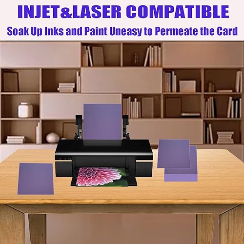 Miniatura 5 de 20 hojas de papel grueso de cartulina púrpura para proyectos de arte, álbumes de recortes, tarjetas e invitaciones (8.5 x 11 pulgadas)