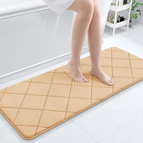 Miniatura 96 de OLANLY Tapete de baño de espuma viscoelástica de 24 x 16 pulgadas, ultra suave y absorbente, lavable a máquina, cómodo tapete de baño para suelo de