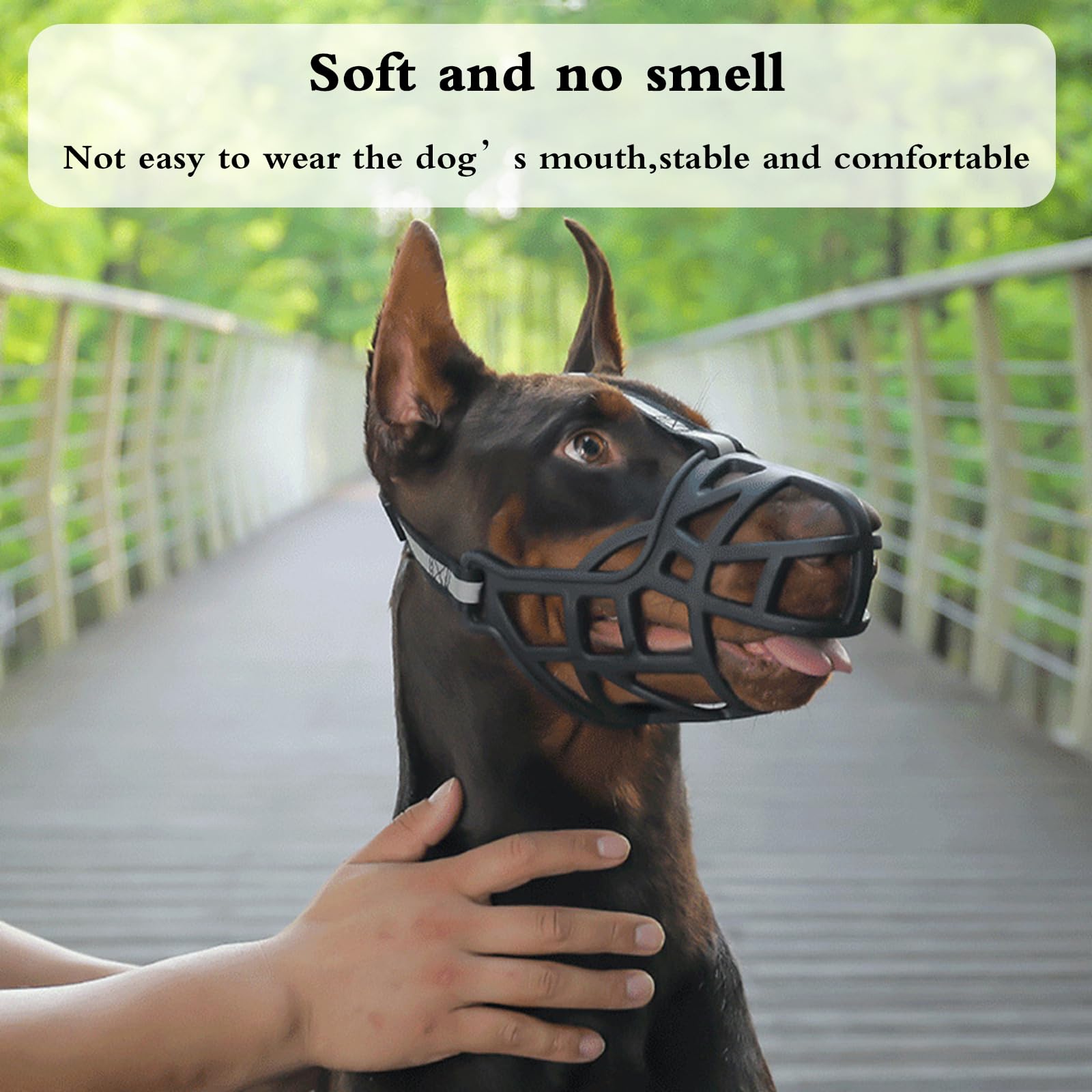 Bozal for Perros antimordeduras, Suave, Talla Mediana, Transpirable, Ajustable, diseño humanizado, Permite jadear y Beber(No. 1)