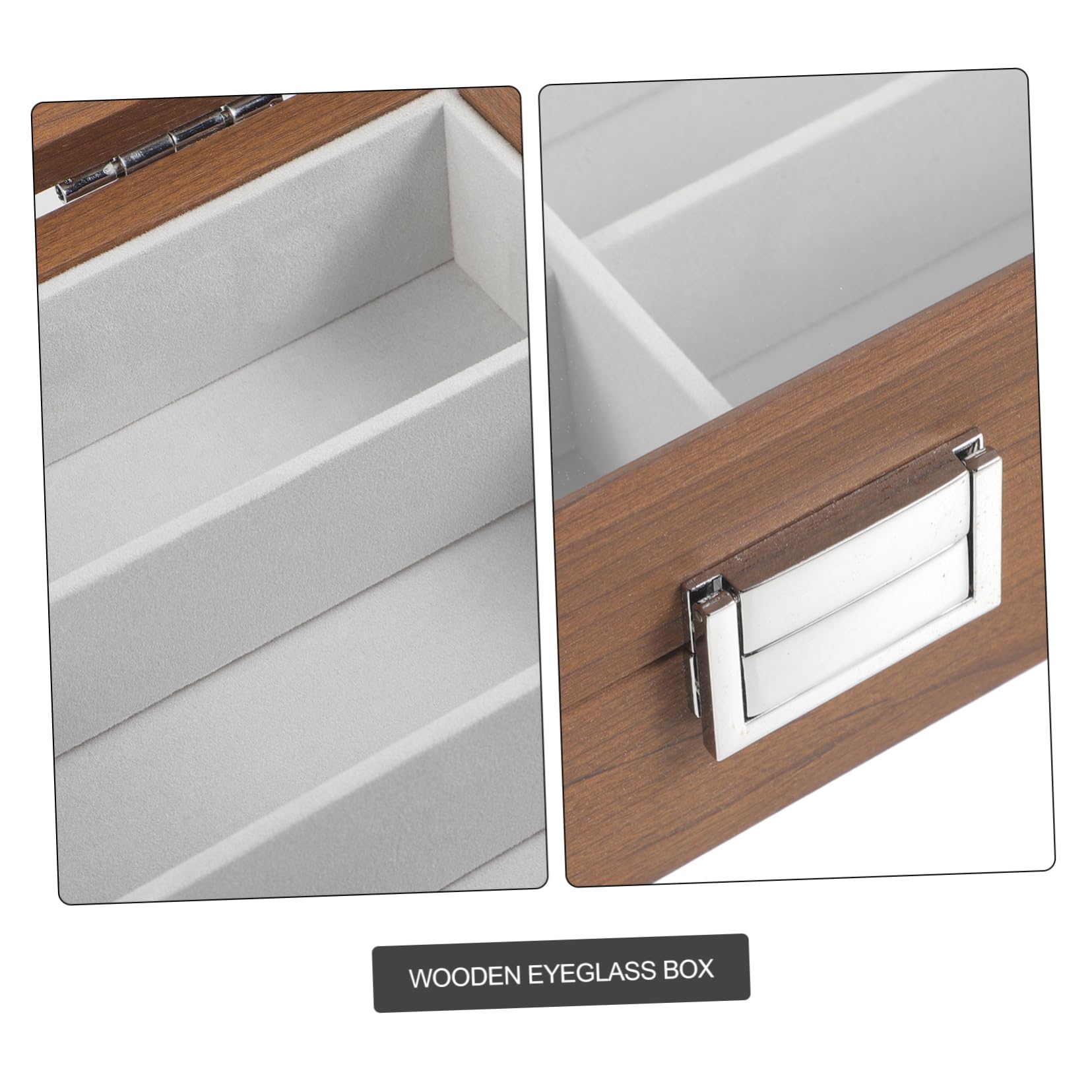 STOBAZA Sonnenbrillen-aufbewahrungsbehälter Brillenbox Aus Holz Mit Vitrine Brillen-organizer Mit 8 Fächern Kratzfrei Vielseitig Einsetzbar Dekoration Für Zuhause Und Geschäft