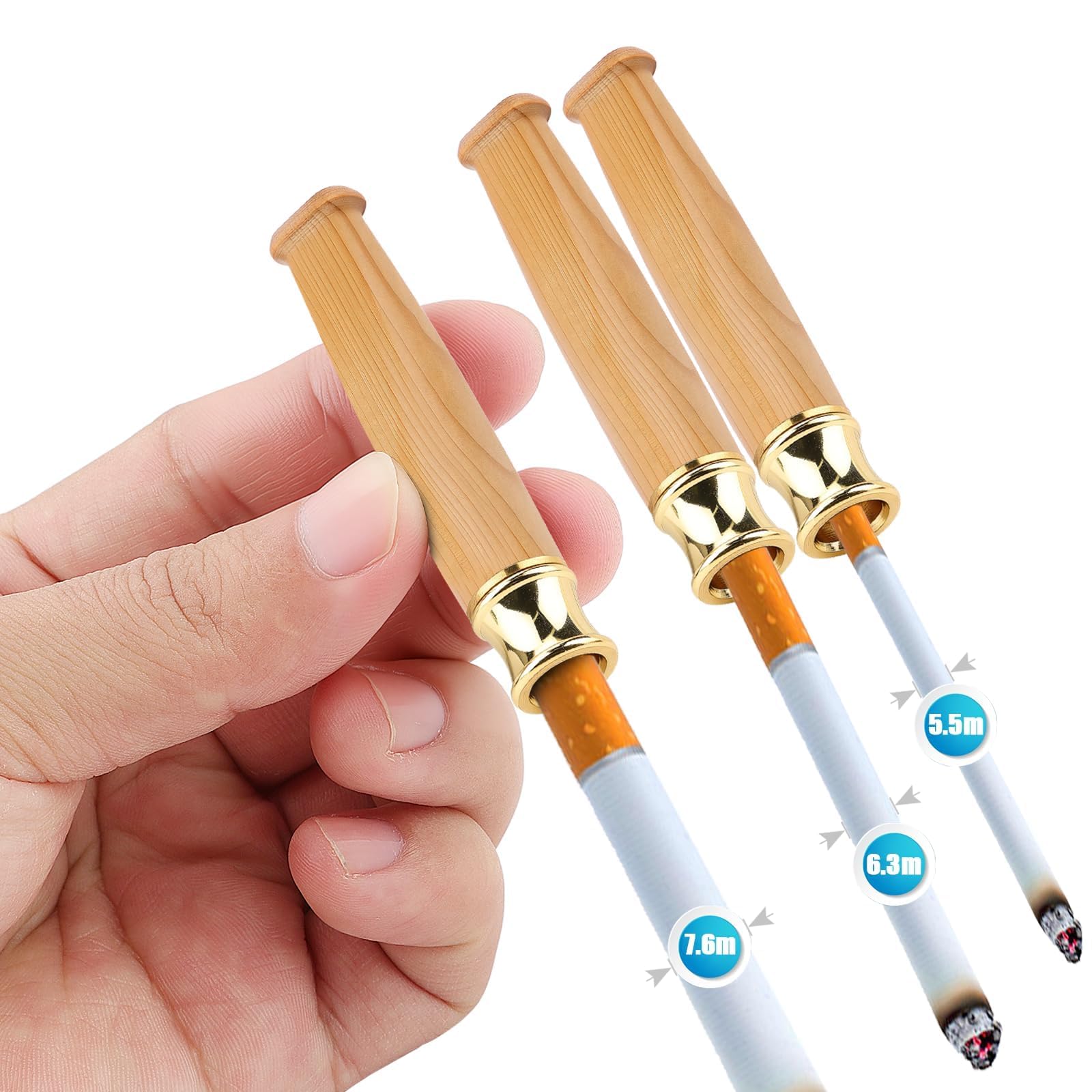 cigarette filter holder for roll ups Mbsomnus Handmade Ciggarette Yellow Holder Roll-ups Removable Easy Cleaning Cigarette Holder Stick Spliff Holder Cigarette Filters fits Regular or Slim Size Cigarettes Fashion friend cigarette holder Friend Holder