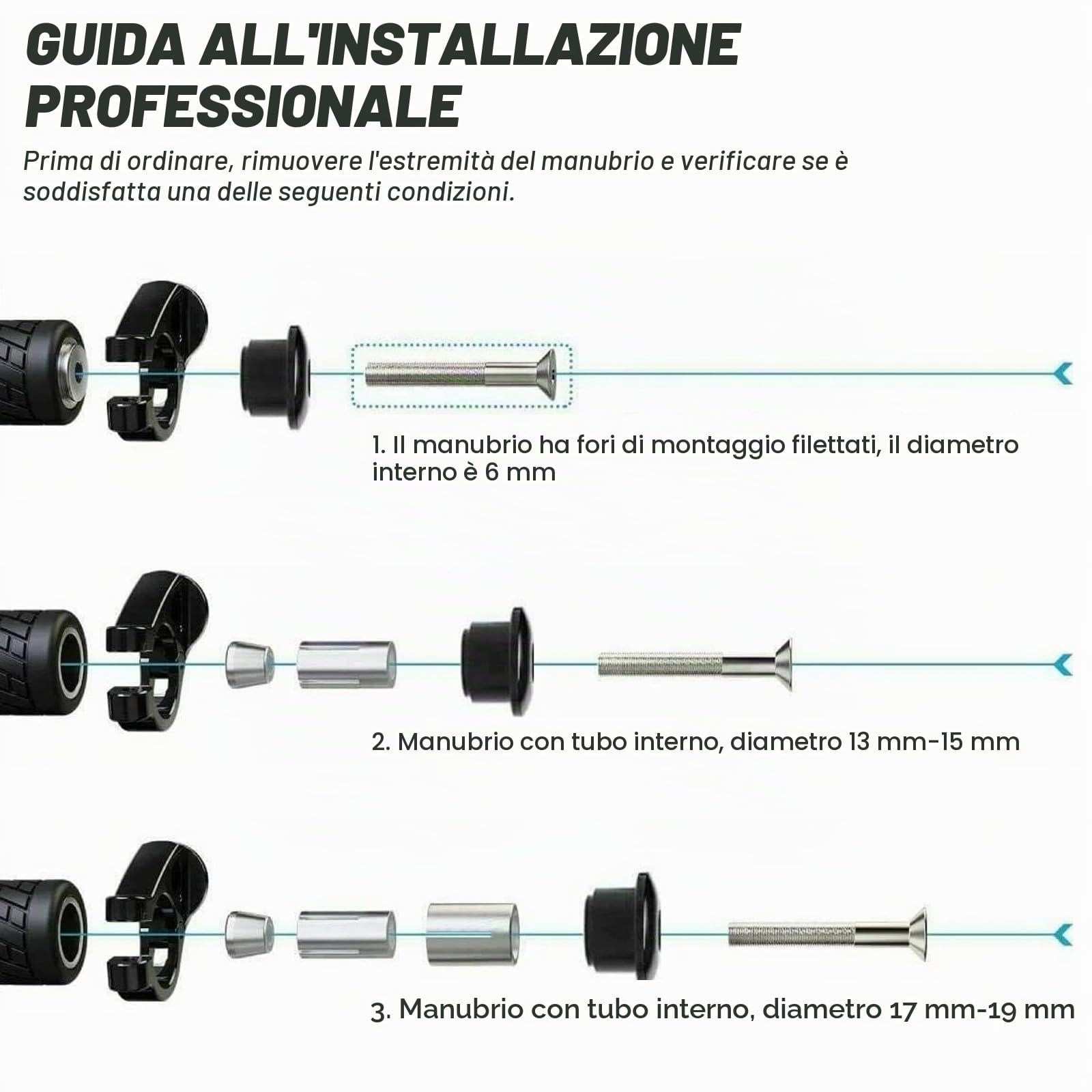 Specchietti retrovisori universali per moto da 7/8 pollici, in alluminio CNC, con lente convessa HD, adatti per manubri cavi (vetro bianco)
