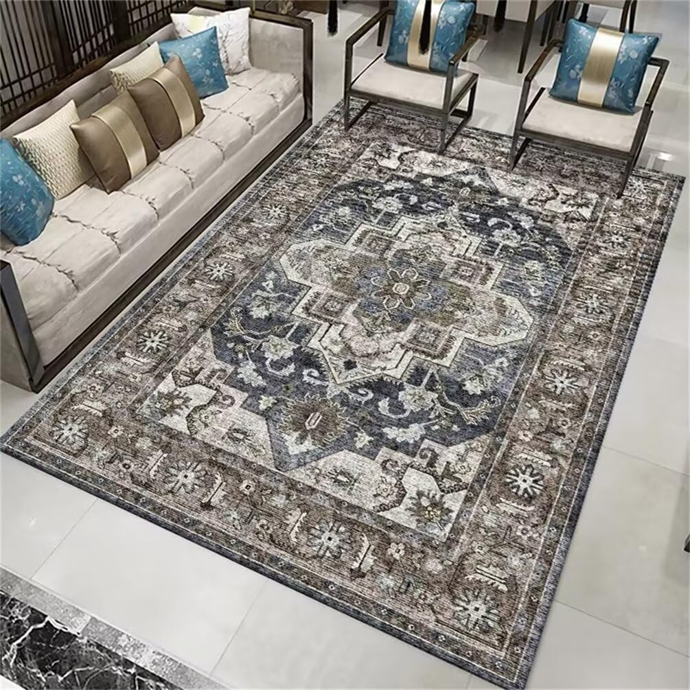 Tapis résistant aux taches de salon 120x200 et coussin sol enfant gris