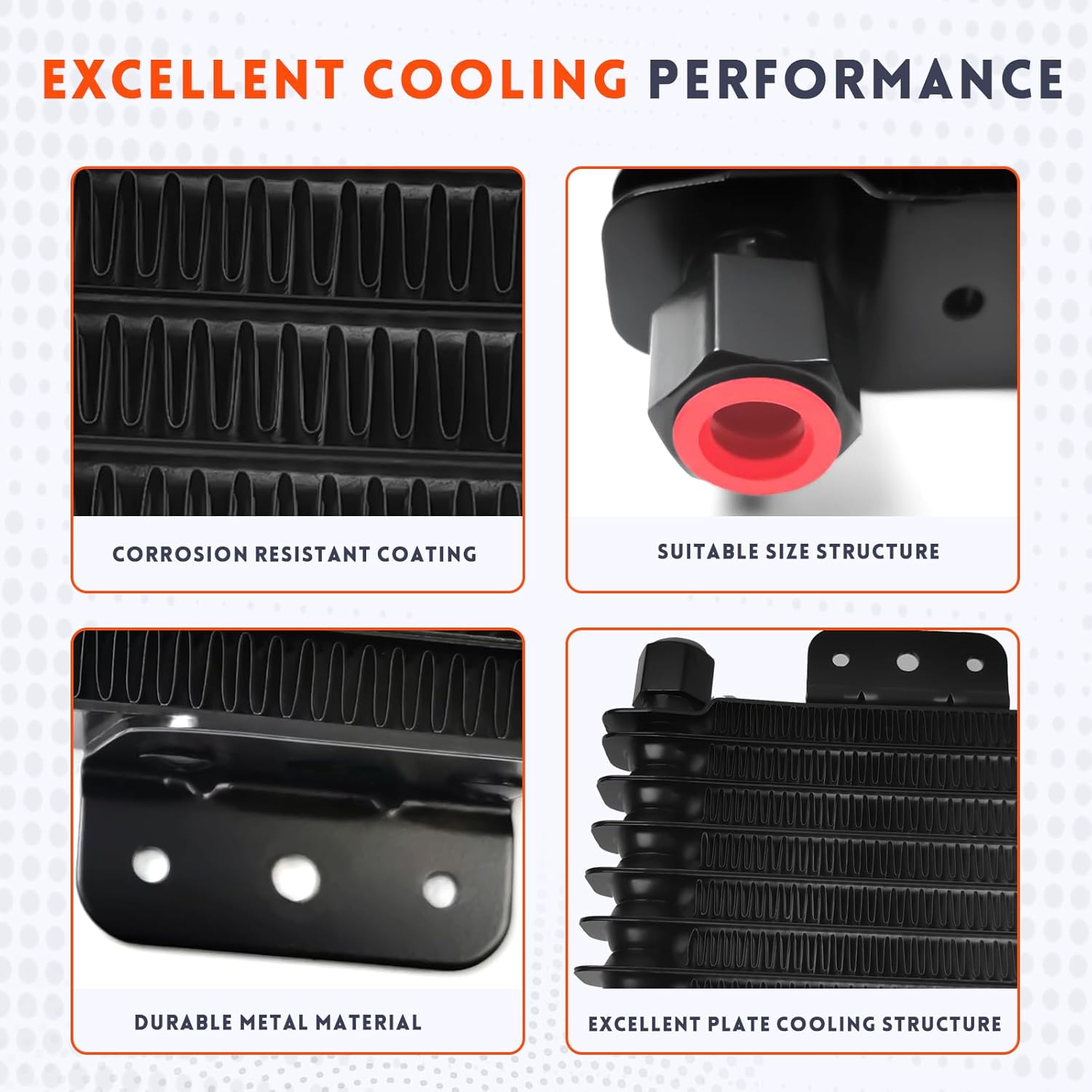 40k Transmission Oil Cooler Kit Compatible with Heavy Duty 40,000 GVW Max Low Pressure Drop Trans Cooler with Mounting Hardware,Towing Applications and Advanced Cooling Protection #LPD47391 (BLACK)
