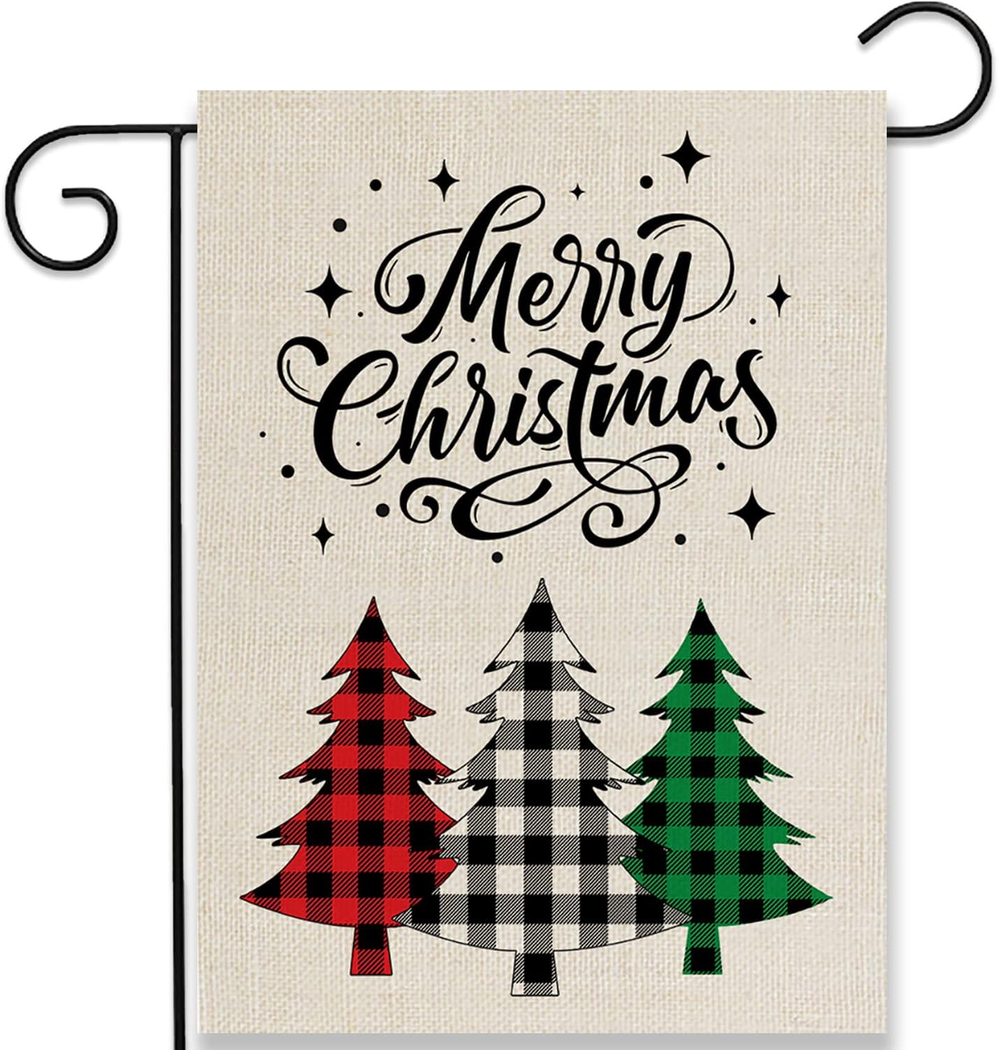 Wiipenex Merry Christmas Tree Garden Flag for Outside Yard