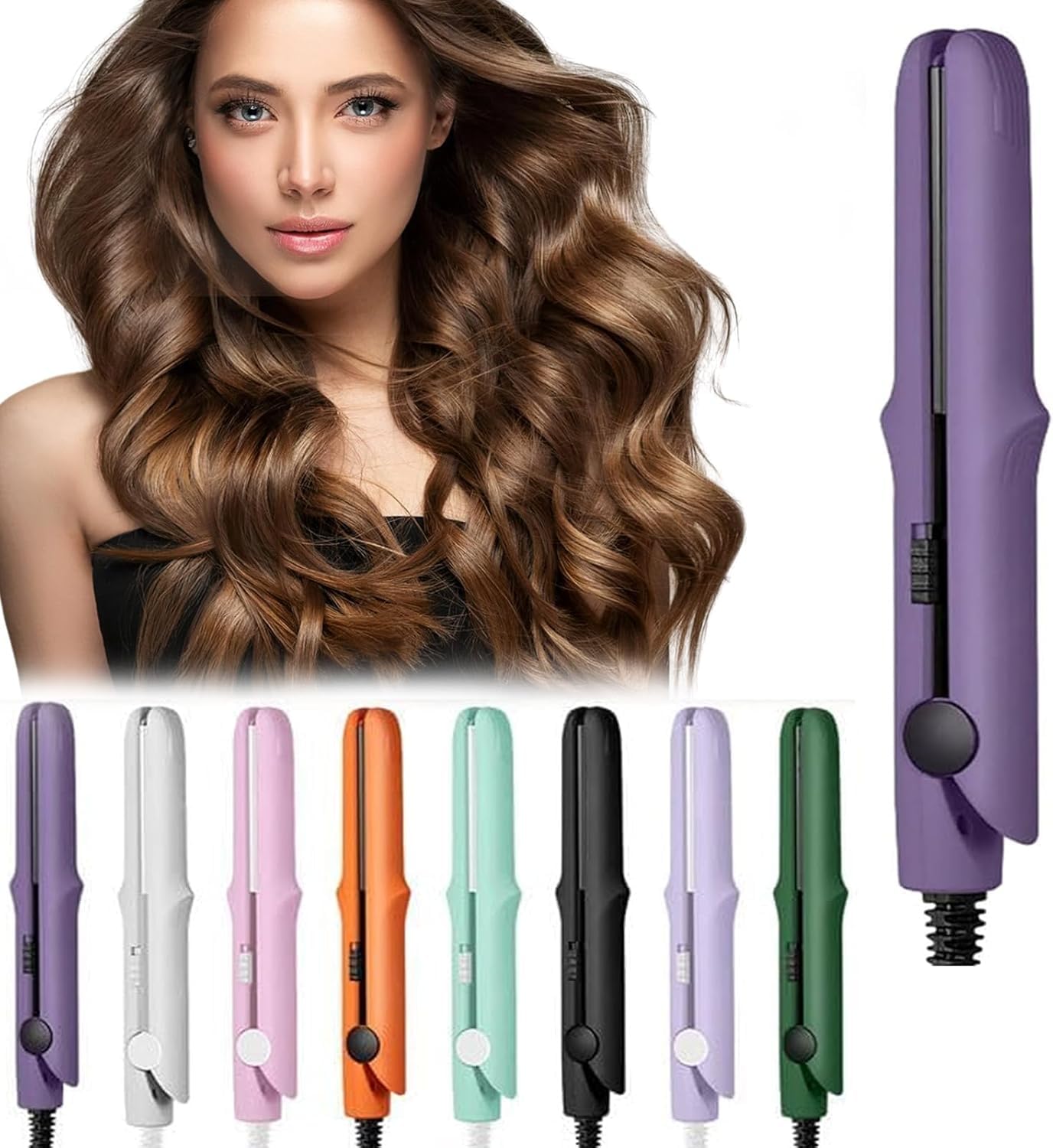 2025 New 2-in-1 Mini Curling Wand Flat Iron Hair Straightener Mini Dual Purpose Curling Iron Portable Hair Straightener