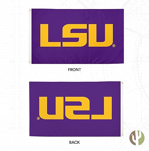 Miniatura 8 de Desert Cactus Bandera de la Universidad Estatal de Louisiana  Bandera de los Tigres LSU de 3 x 5 pies, tela duradera para interiores y exteriores,