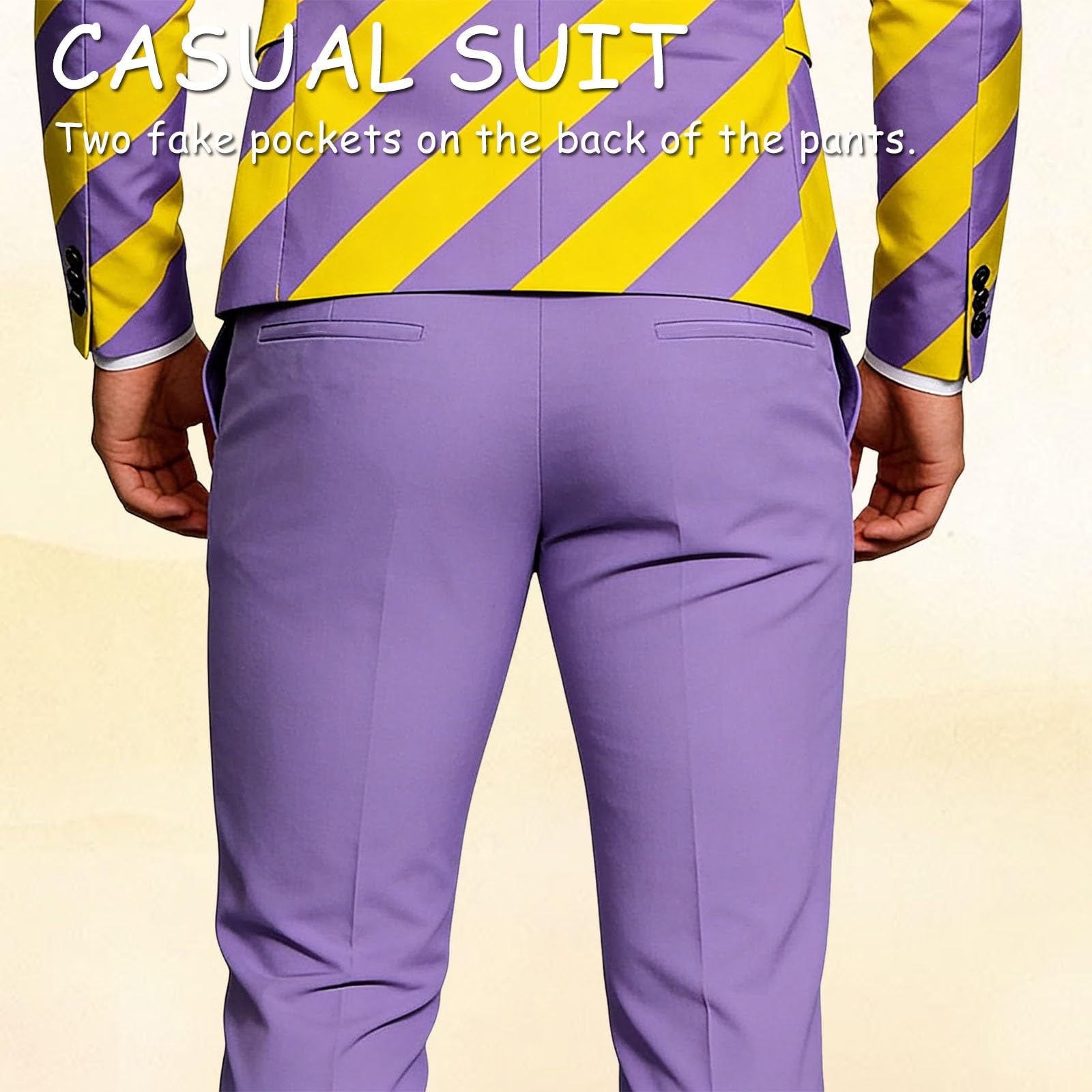 ENEN 3D Vestito da Uomo, 2 Pezzi, Slim Fit, da Uomo, Divertente, con Stile Bar 3D, Elegante Giacca con Pantaloni, Abito da Sposa, Moderno, per Feste