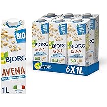 BJORG Bevanda di Avena Biologica, Vegetale, Basso Contenuto di Grassi, Senza Zuccheri Aggiunti, Gusto Pieno, Vegan, 6x1L