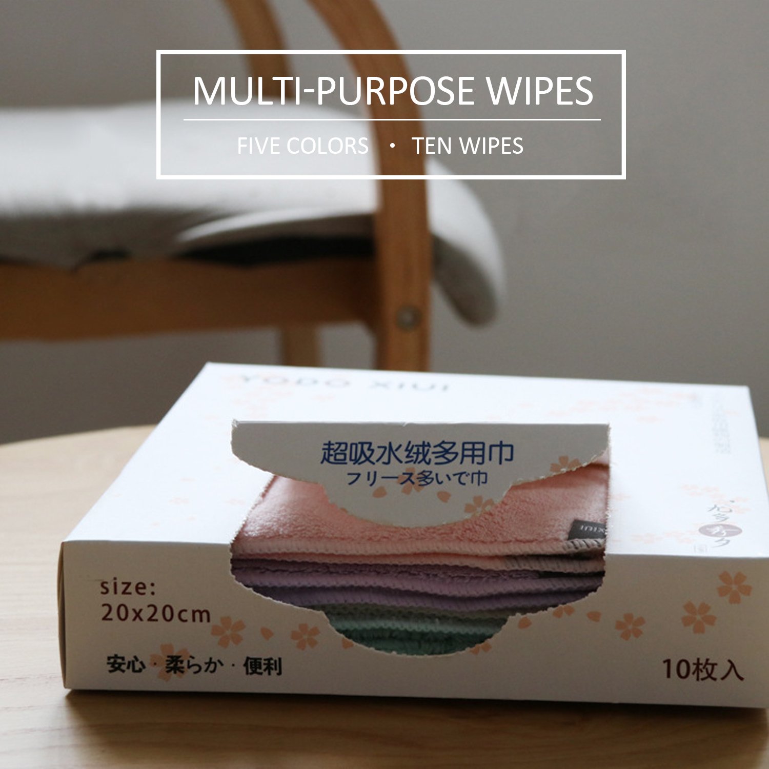 SONARIN Réutilisable Tissu microfibre Lingettes pour bébés Serviette bébé, plus douce, 100 lingettes(10 paquets)