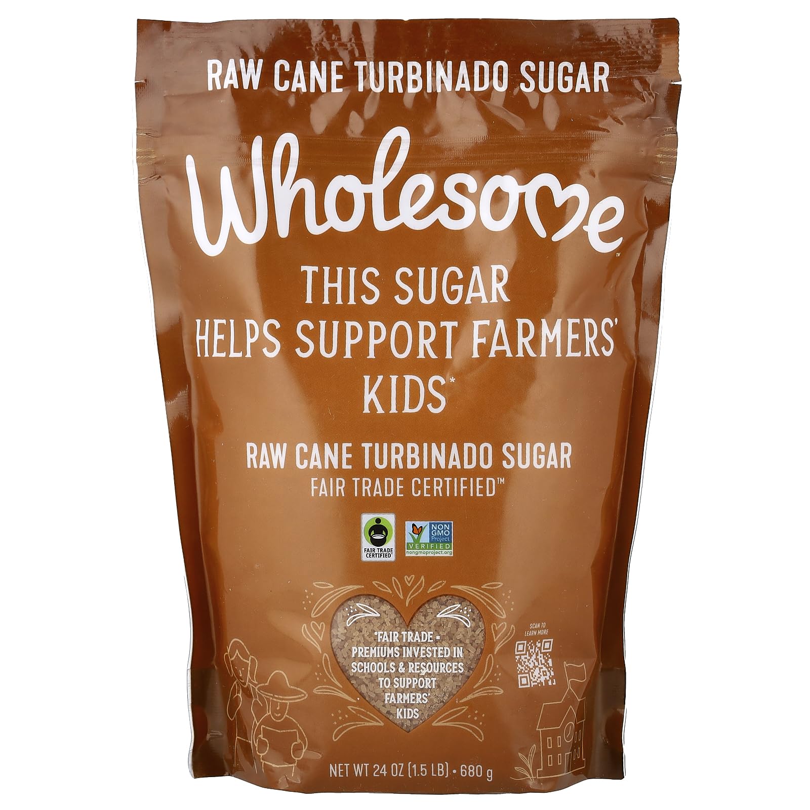 Wholesome Sweeteners Raw Fair Trade Certified Sugar Cane, 24 oz