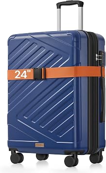 SONGMICS Hard Shell Suitcase, ABS Luggage Trolley with TSA Lock, 24 Inch